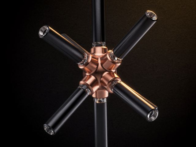 Bench plate: orchestration study, node structure in copper