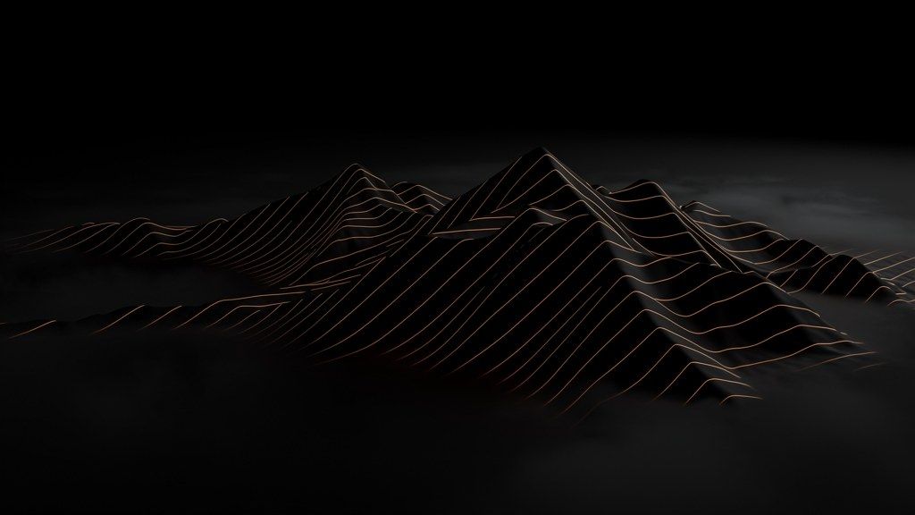 Copper scan contour lines revealing dark terrain